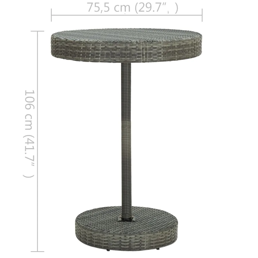 Ensemble de bar de jardin 5 pcs Résine tressée Gris - 12