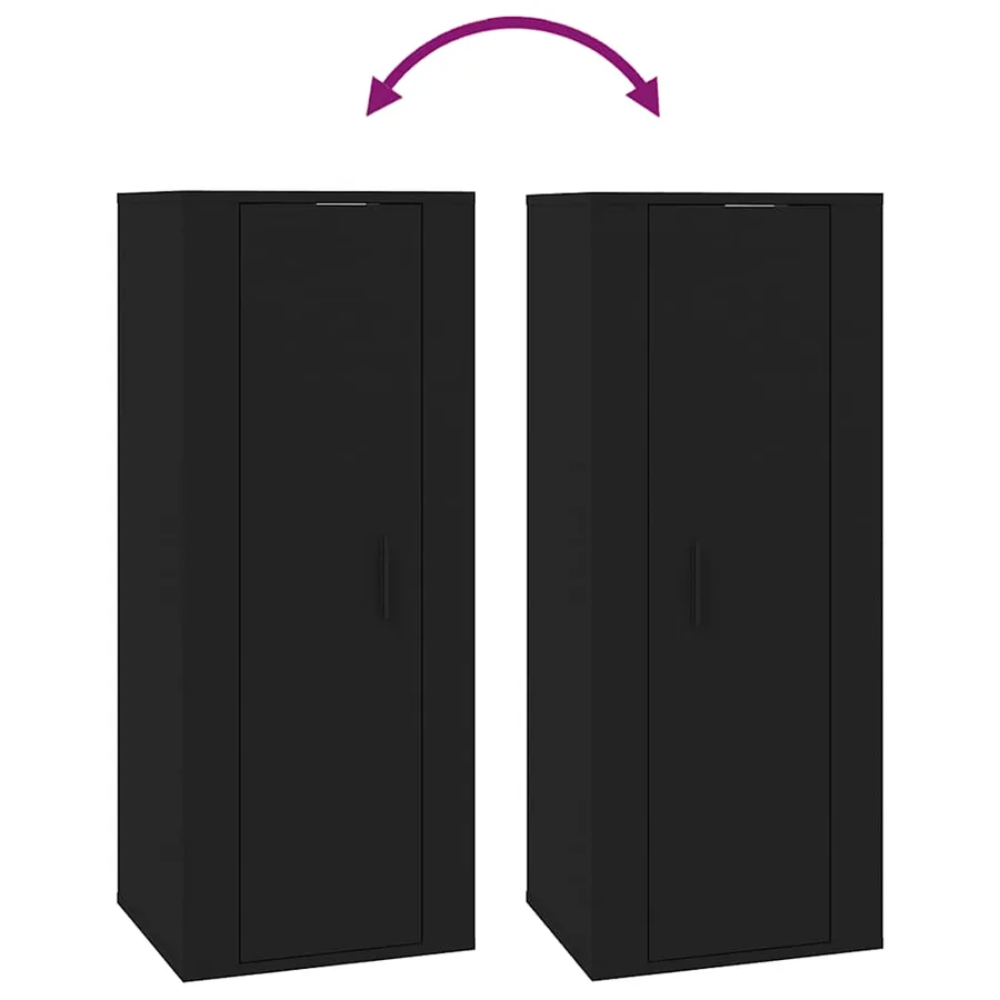 Meuble TV mural Noir 40x34,5x100 cm - 9