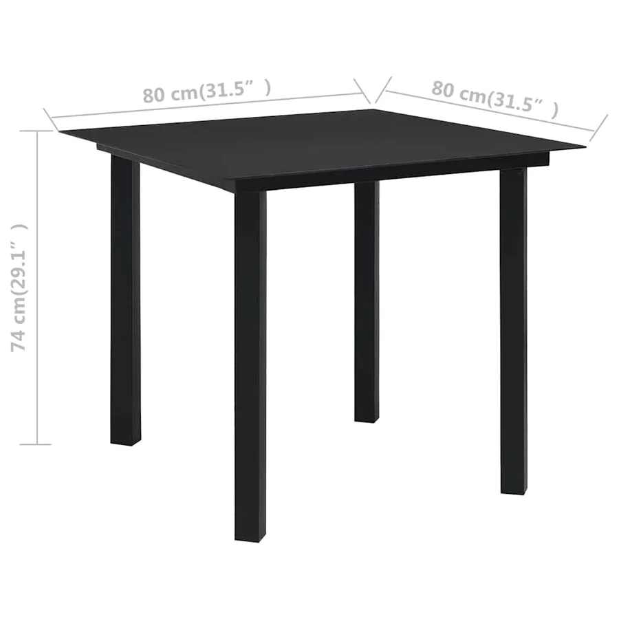 Ensemble à manger d'extérieur 3 pcs Rotin PVC Noir - 13