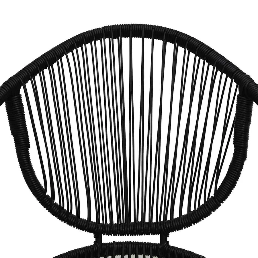 Ensemble à manger d'extérieur 3 pcs Rotin PVC Noir - 7