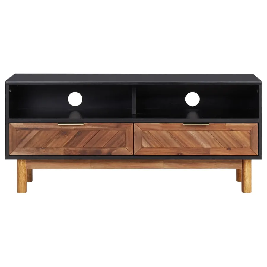 Meuble TV 100x35x45 cm Bois d'acacia massif et MDF - 2