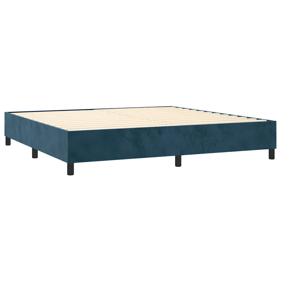 Sommier à lattes de lit matelas et LED Bleu foncé 200x200 cm - 5