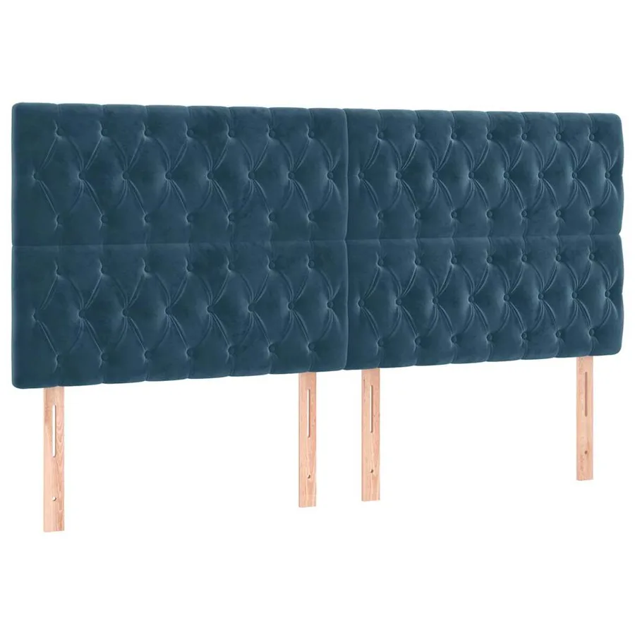 Sommier à lattes de lit matelas et LED Bleu foncé 200x200 cm - 7