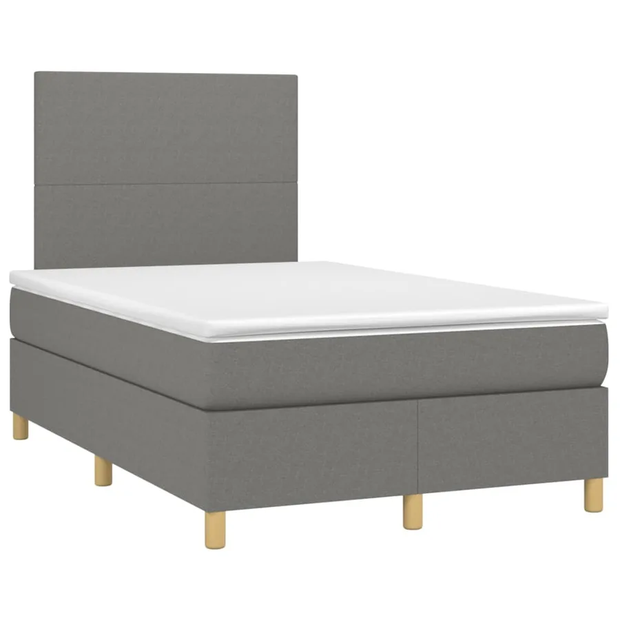 Sommier à lattes de lit avec matelas Gris foncé 120x200cm Tissu - 3