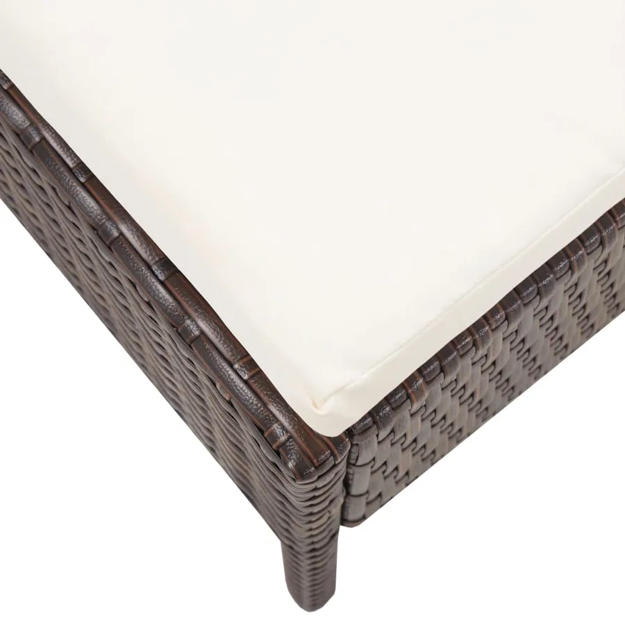Salon de jardin 3 pcs avec coussins Résine tressée Marron - 10