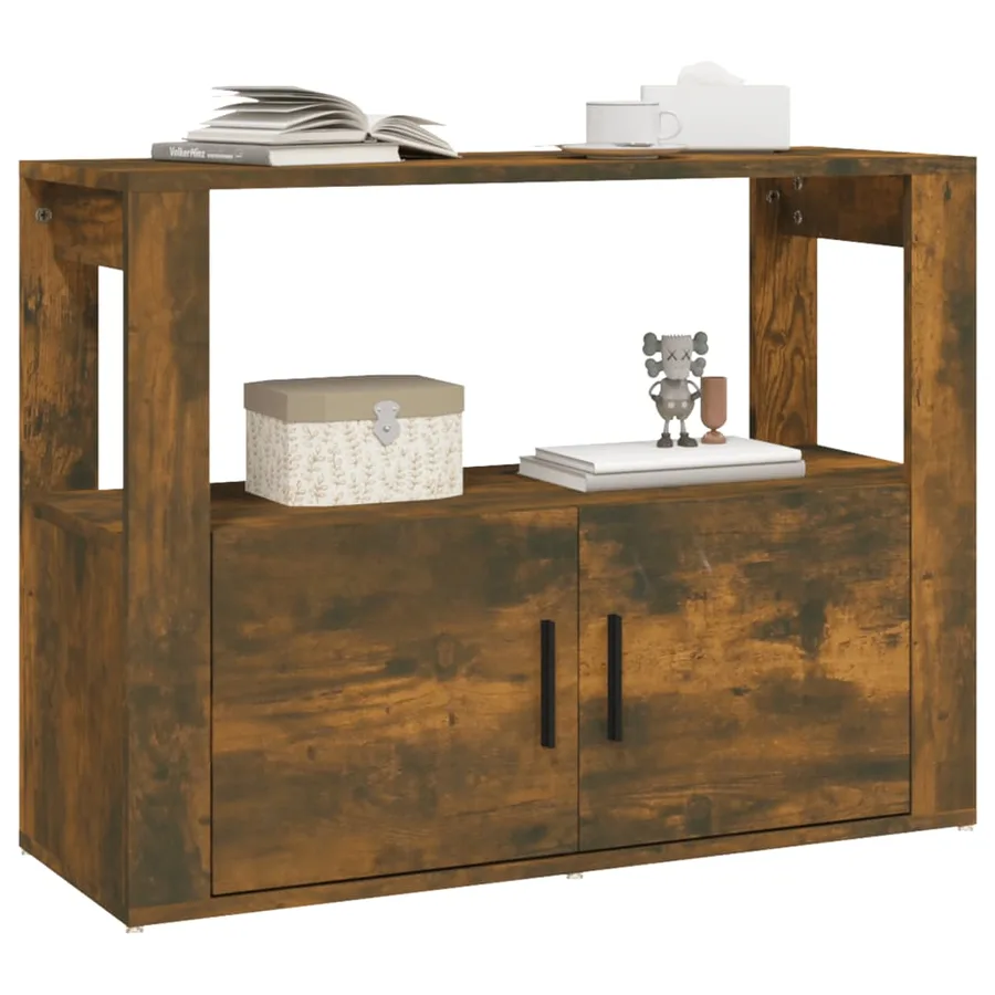 Buffet Chêne fumé 80x30x60 cm Bois d'ingénierie - 4