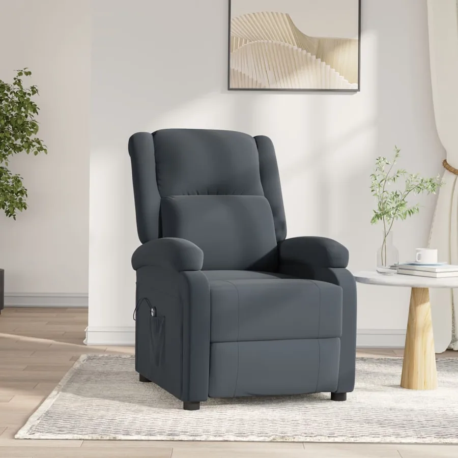 Fauteuil inclinable électrique Gris foncé Velours