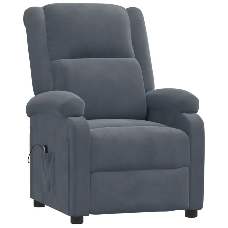 Fauteuil inclinable électrique Gris foncé Velours - 3