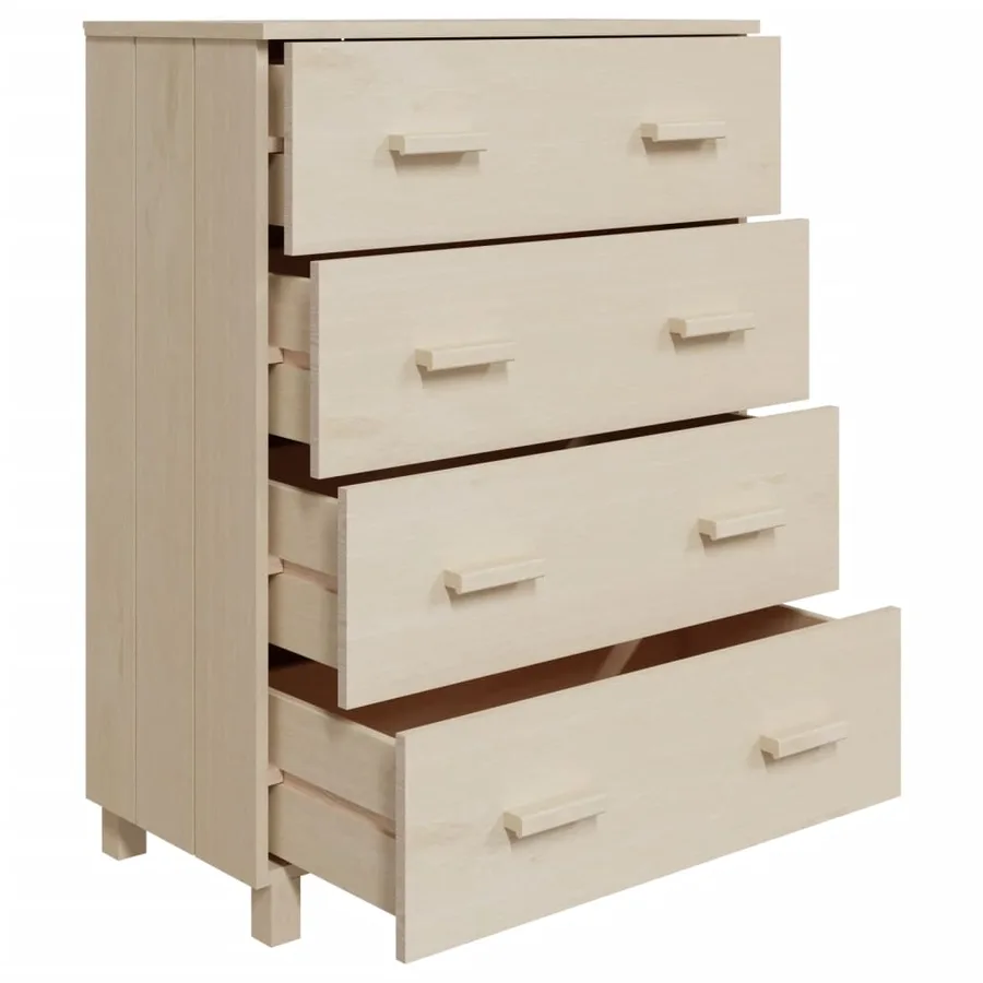 Buffet HAMAR Marron miel 79x40x103,5 cm Bois massif de pin - 5
