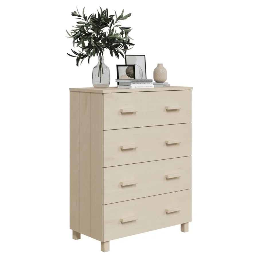 Buffet HAMAR Marron miel 79x40x103,5 cm Bois massif de pin - 6