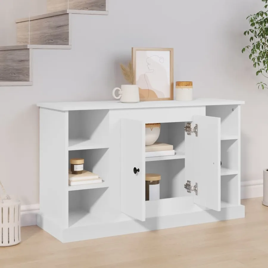 Buffet Blanc 100x35,5x60 cm Bois d'ingénierie - 3