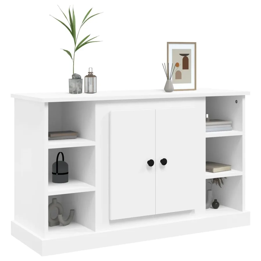 Buffet Blanc 100x35,5x60 cm Bois d'ingénierie - 4