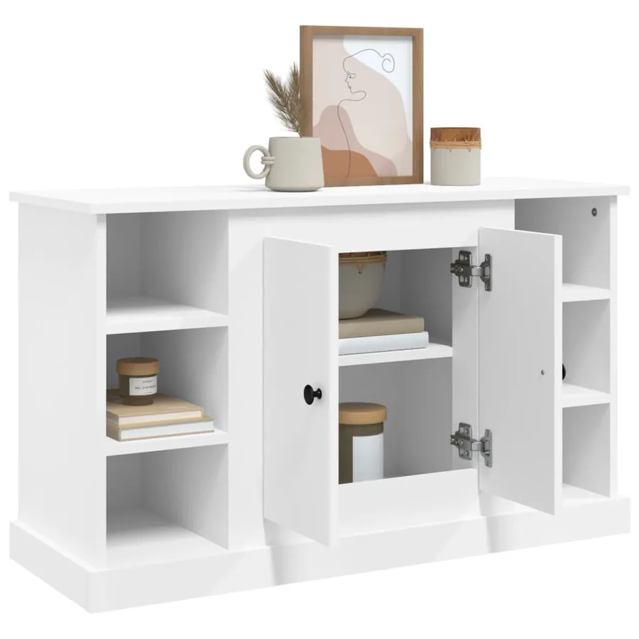 Buffet Blanc 100x35,5x60 cm Bois d'ingénierie - 5