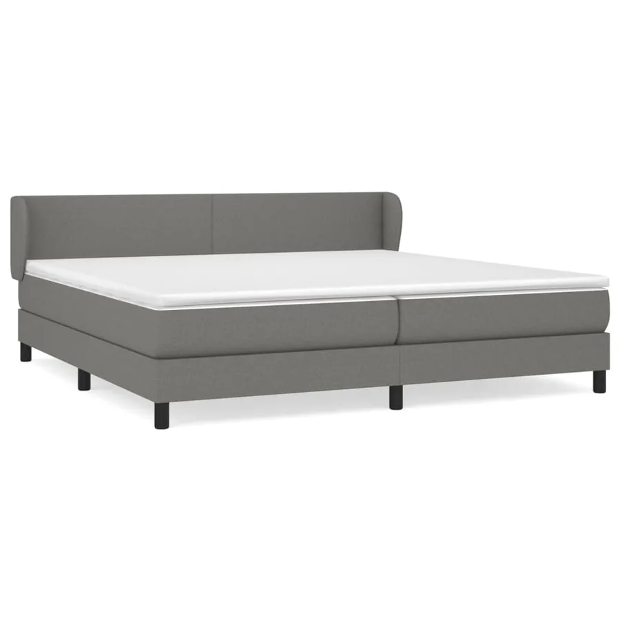 Sommier à lattes de lit avec matelas Gris foncé 200x200cm Tissu - 2