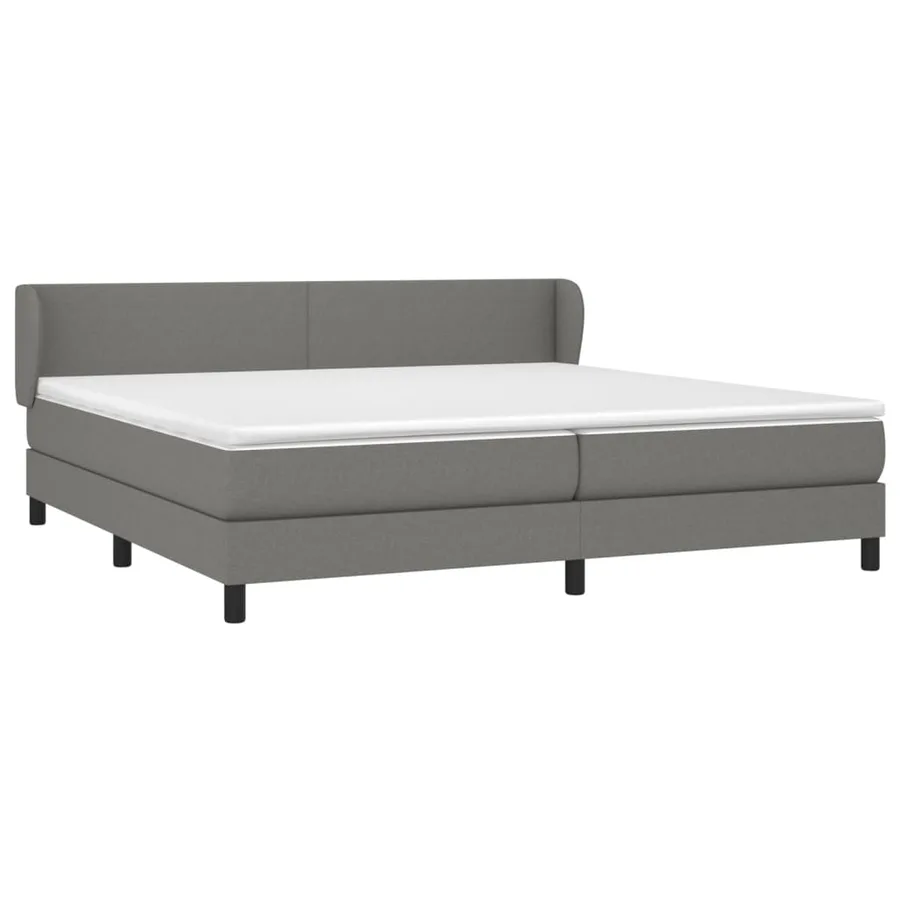 Sommier à lattes de lit avec matelas Gris foncé 200x200cm Tissu - 3