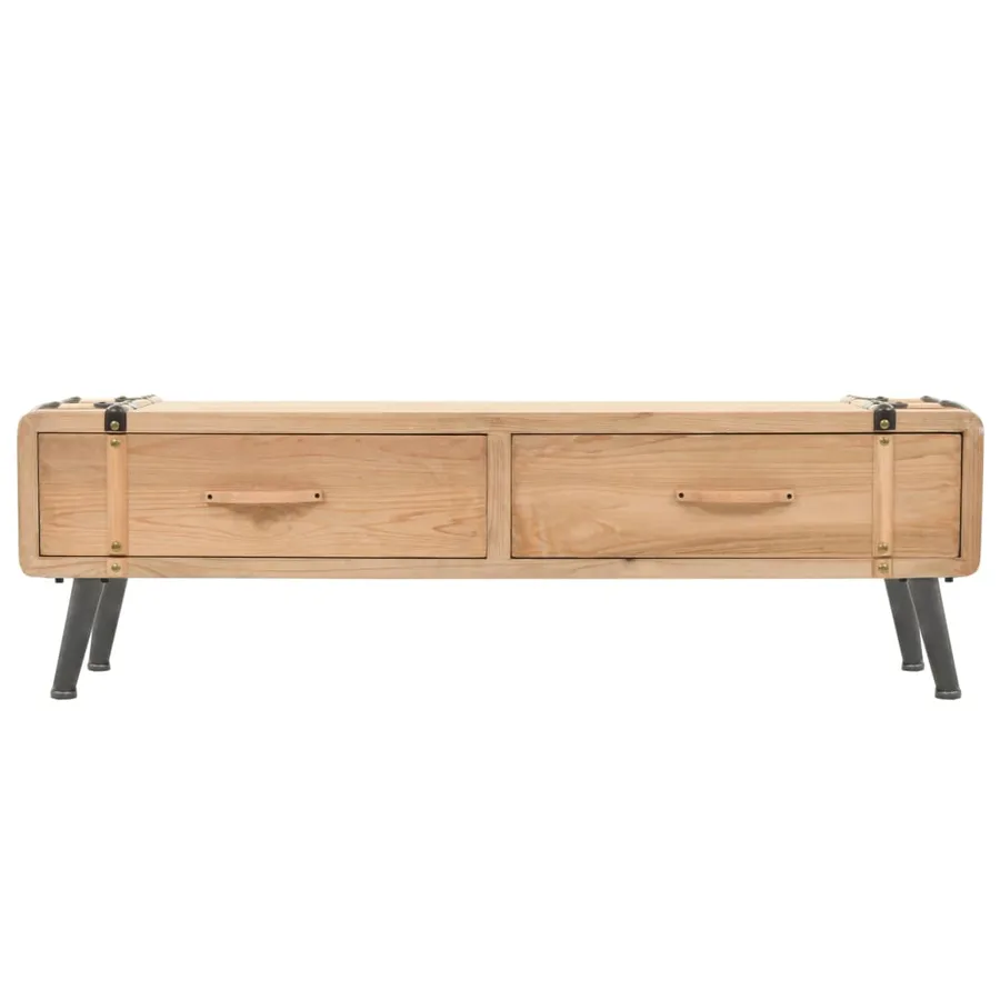 Meuble TV Bois de sapin massif 120x33x35 cm - 2