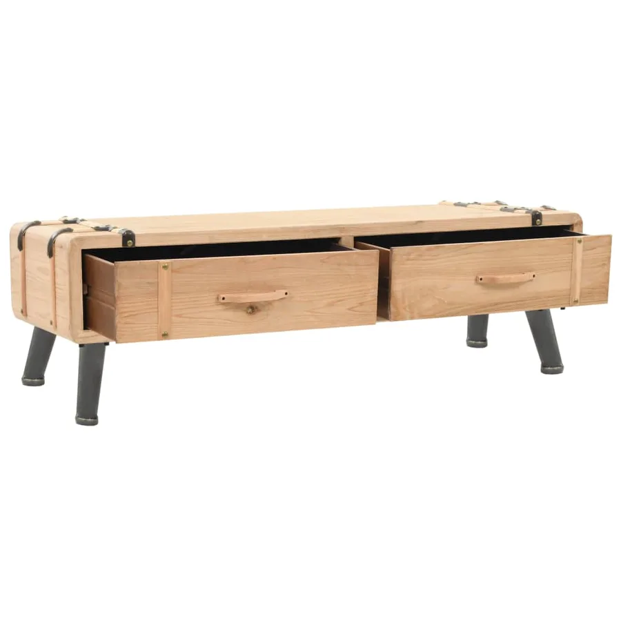 Meuble TV Bois de sapin massif 120x33x35 cm - 3