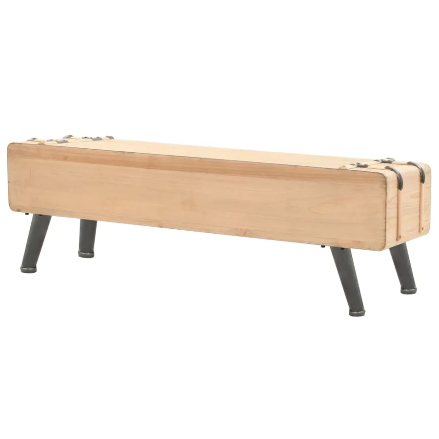 Meuble TV Bois de sapin massif 120x33x35 cm - 4