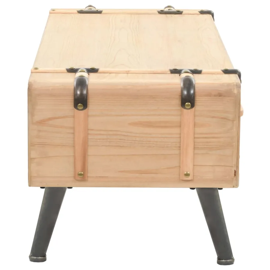 Meuble TV Bois de sapin massif 120x33x35 cm - 5
