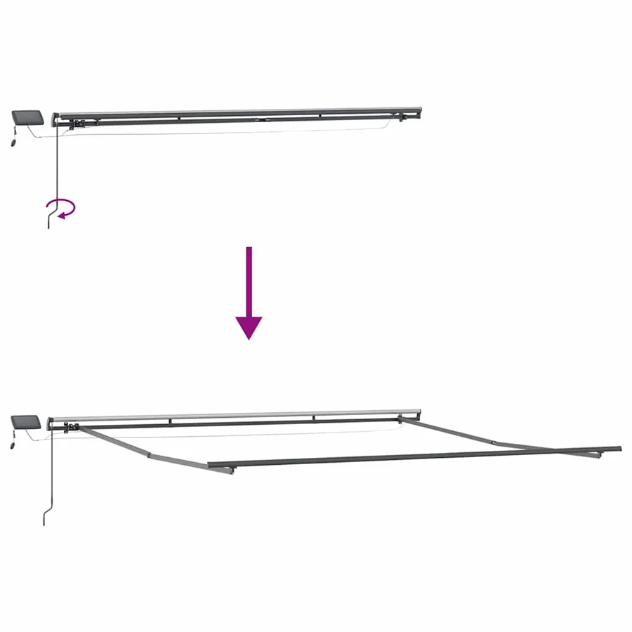 Cadre d'auvent Anthracite 500 × 350 cm Aluminium - 11