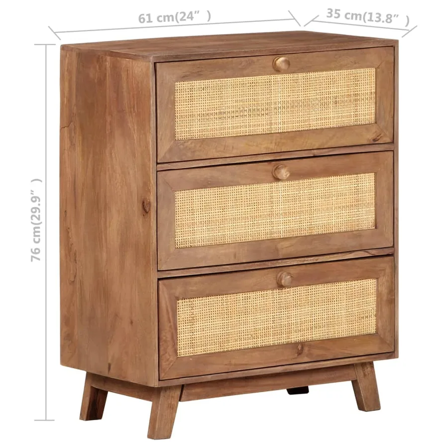 Buffet 61x35x76 cm Bois de manguier massif - 7