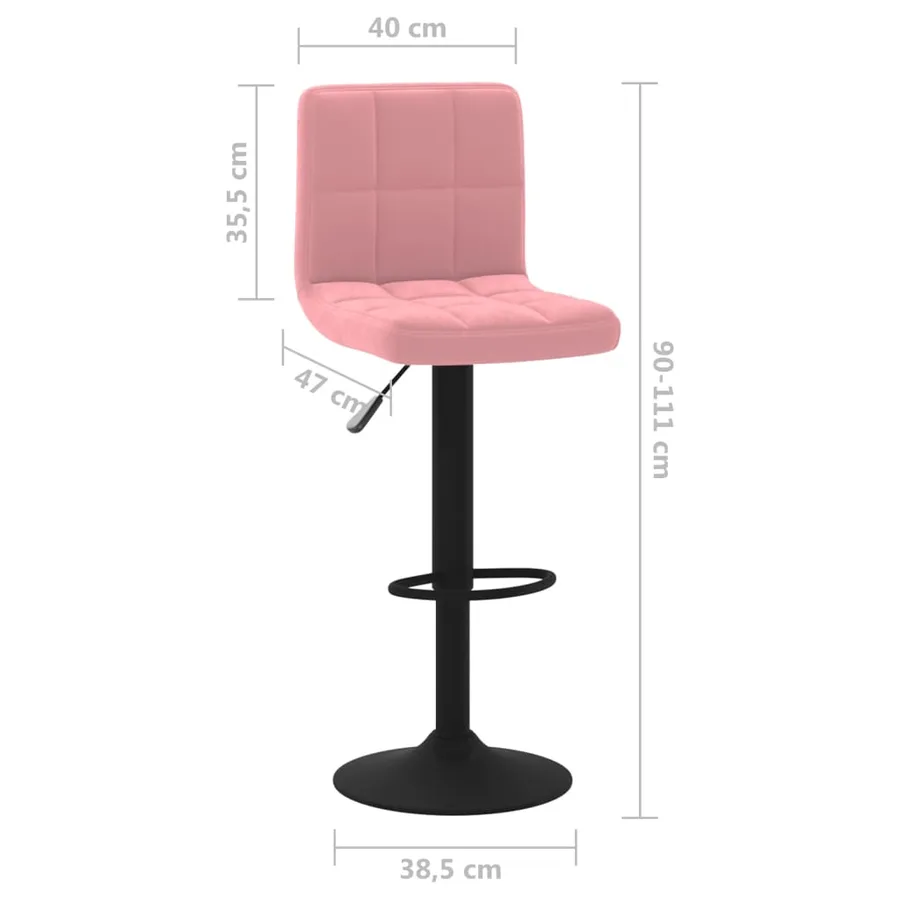 Tabourets de bar lot de 2 rose velours - 9