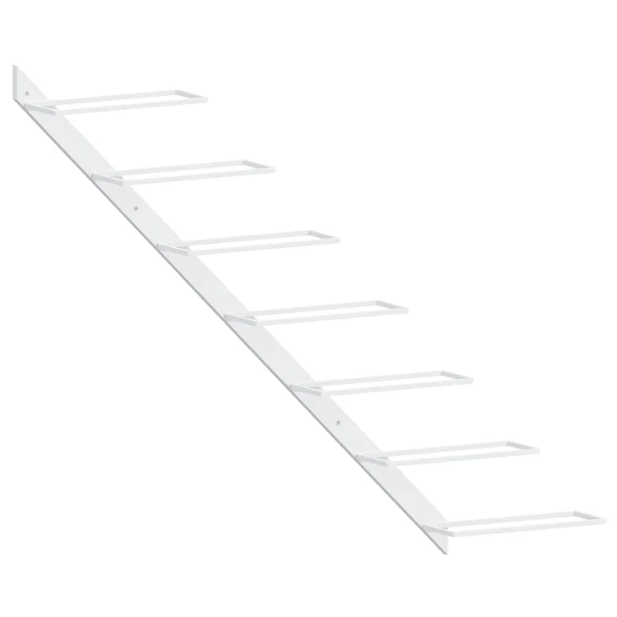Casier à vin mural pour 7 bouteilles 2 pcs Blanc Métal - 5