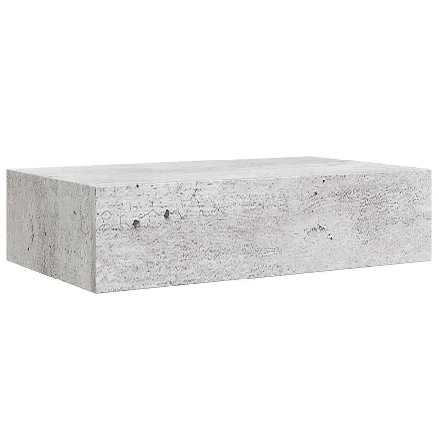 Étagères à tiroir murales 2 pcs Gris béton 40x23,5x10 cm MDF - 6