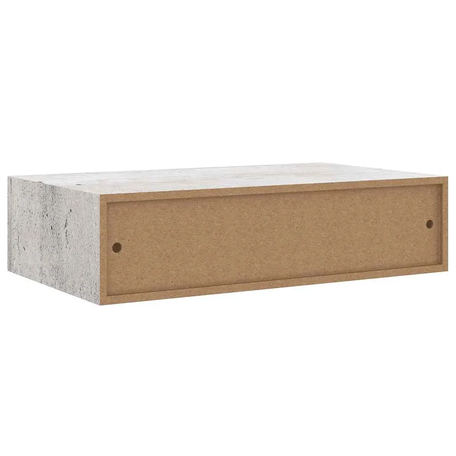 Étagères à tiroir murales 2 pcs Gris béton 40x23,5x10 cm MDF - 9