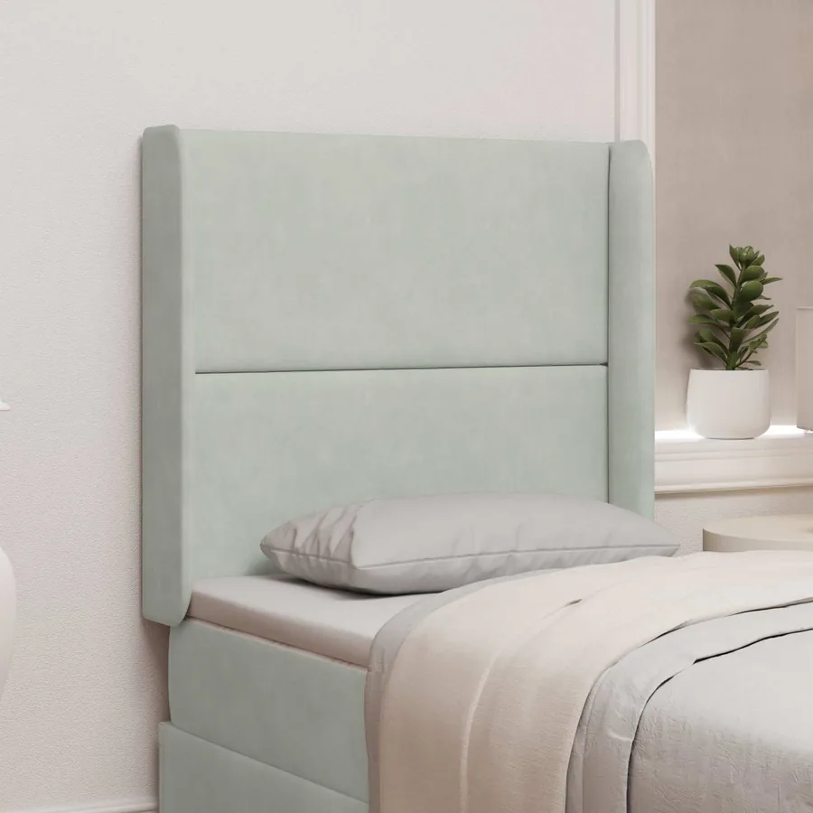 Oreille de tête de lit Gris clair 80 x 16 x 4 cm Velours