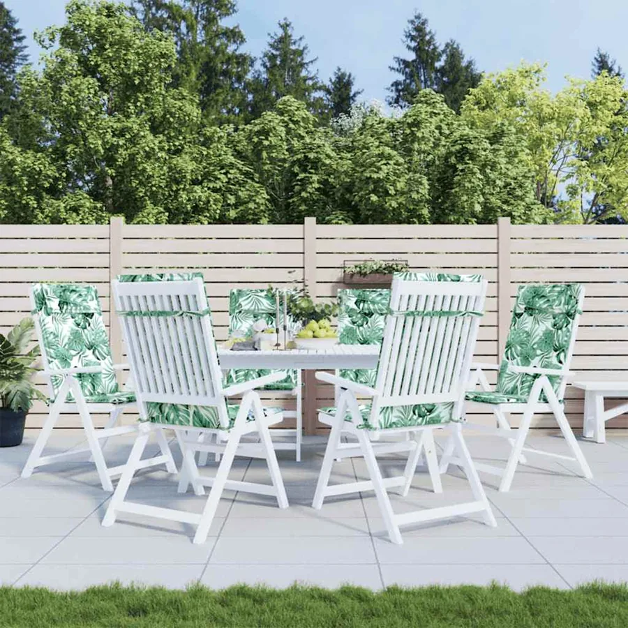 Coussins de chaise à dossier haut lot de 6 modèle de feuille