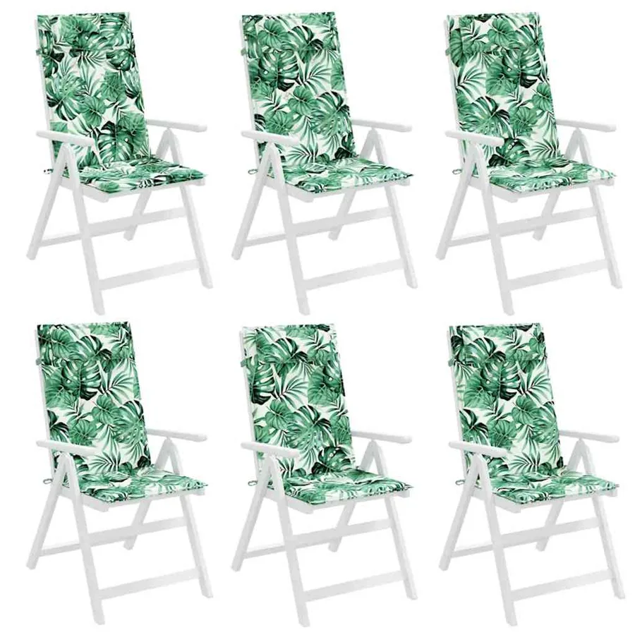 Coussins de chaise à dossier haut lot de 6 modèle de feuille - 4