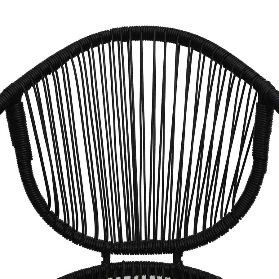 Ensemble à manger d'extérieur 3 pcs Rotin PVC Noir - 10