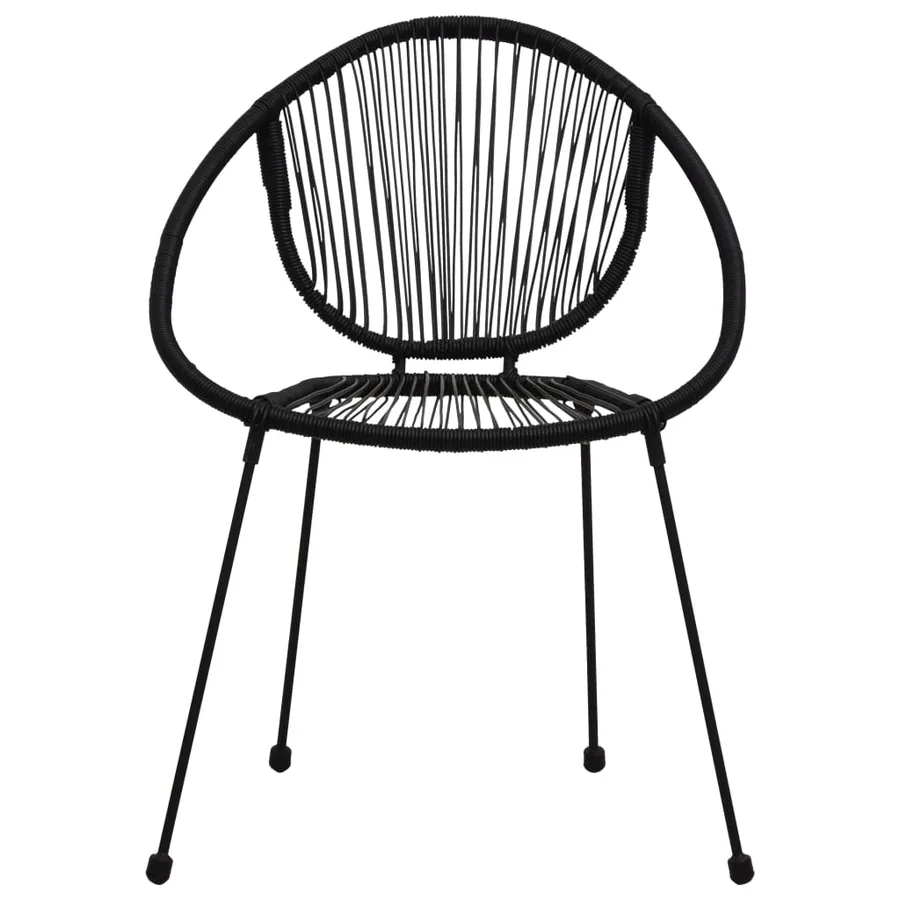Ensemble à manger d'extérieur 3 pcs Rotin PVC Noir - 8