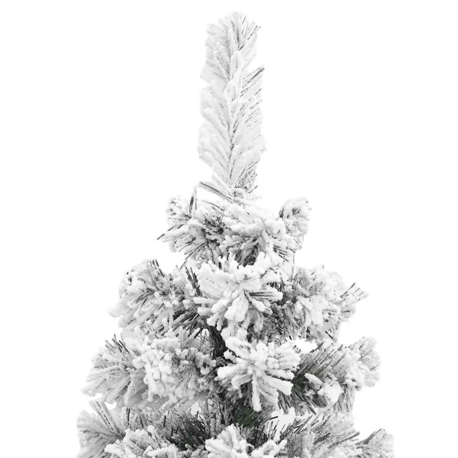 Sapin de Noël artificiel mince flocon de neige vert 240 cm PVC - 4