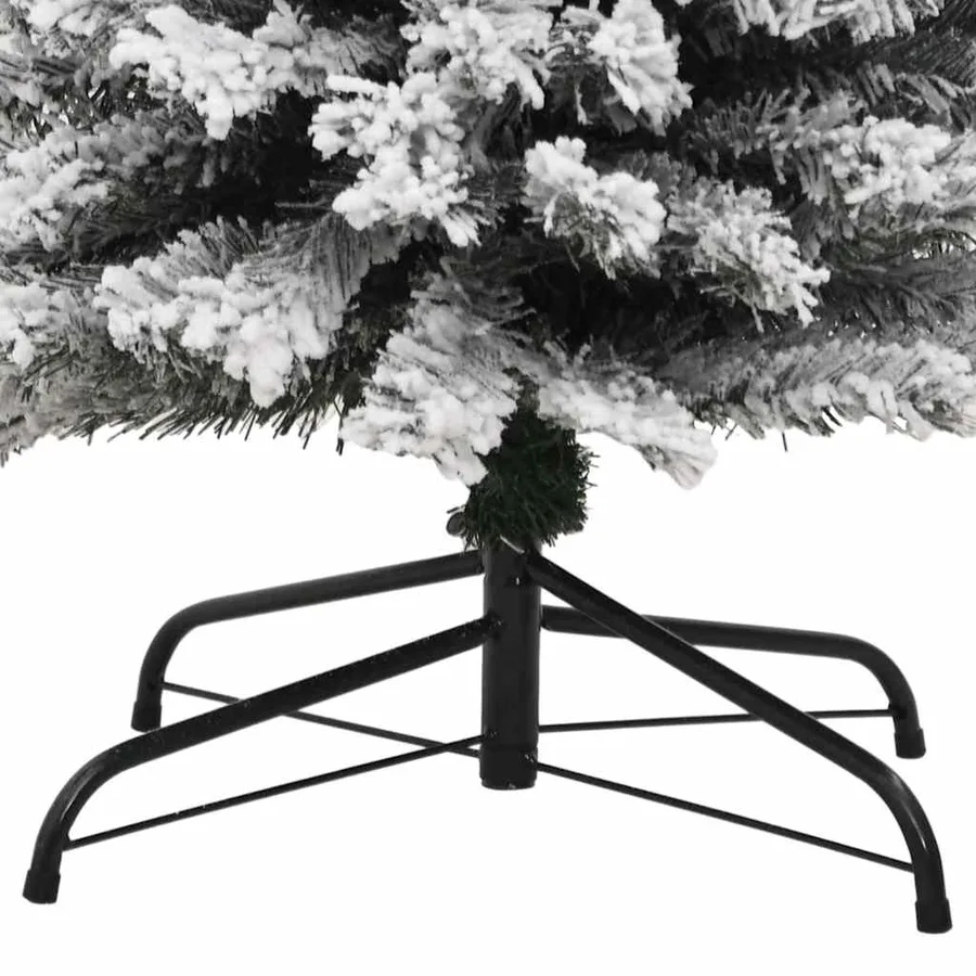 Sapin de Noël artificiel mince flocon de neige vert 240 cm PVC - 6