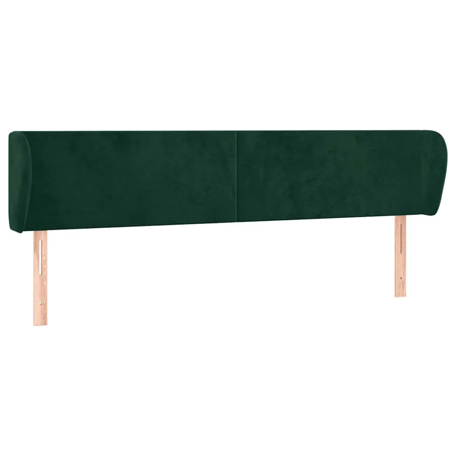 Tête de lit avec oreilles Vert foncé 203x23x78/88 cm Velours - 2
