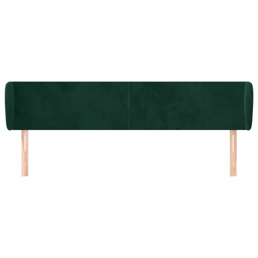 Tête de lit avec oreilles Vert foncé 203x23x78/88 cm Velours - 3