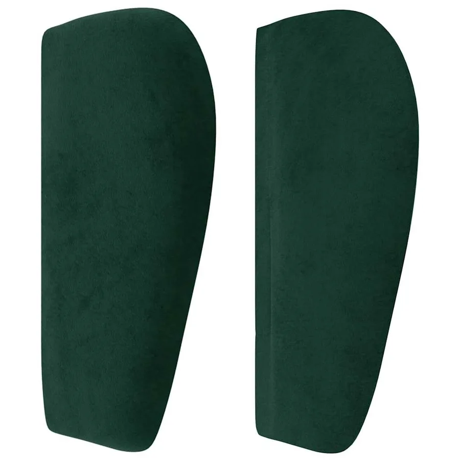 Tête de lit avec oreilles Vert foncé 203x23x78/88 cm Velours - 4