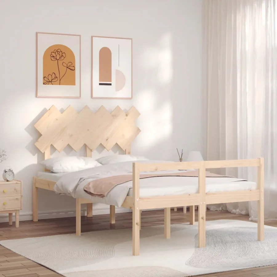 Lit pour personne âgée sans matelas 120x200 cm bois massif