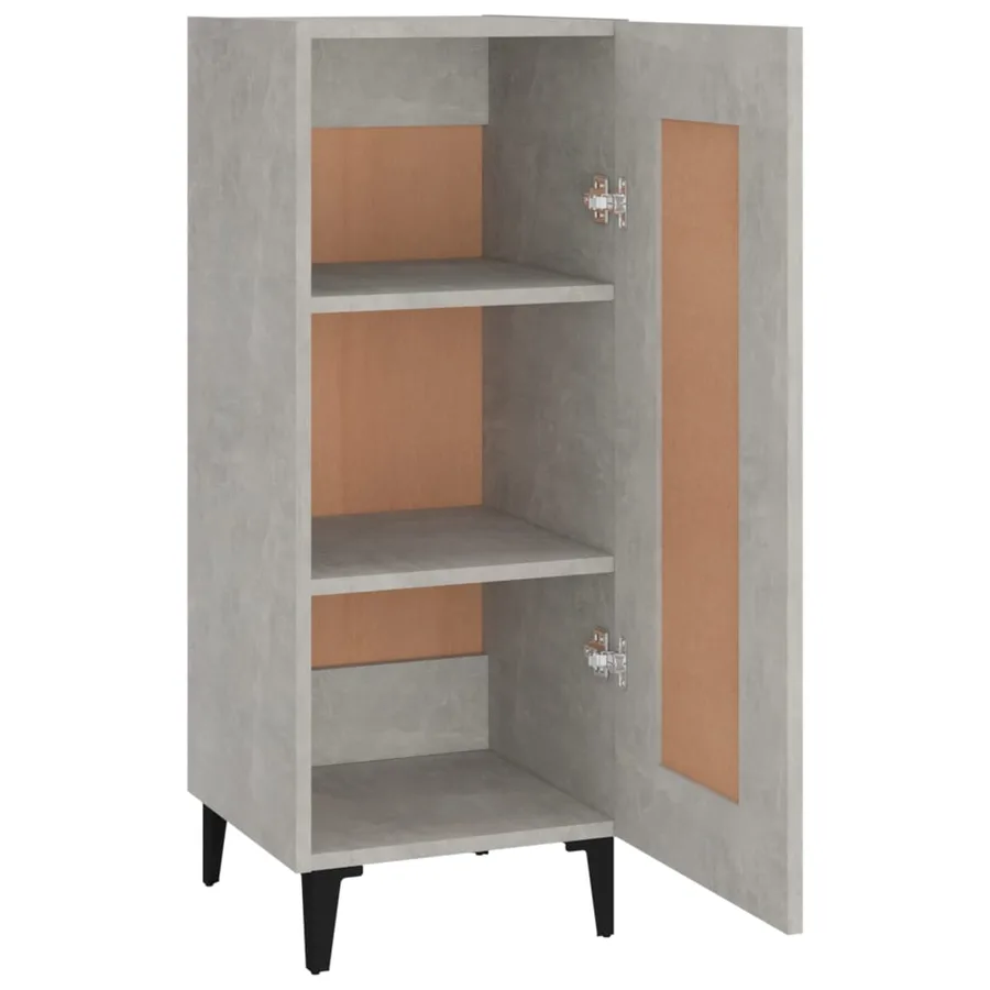 Buffet Gris béton 34,5x34x90 cm Bois d'ingénierie - 7