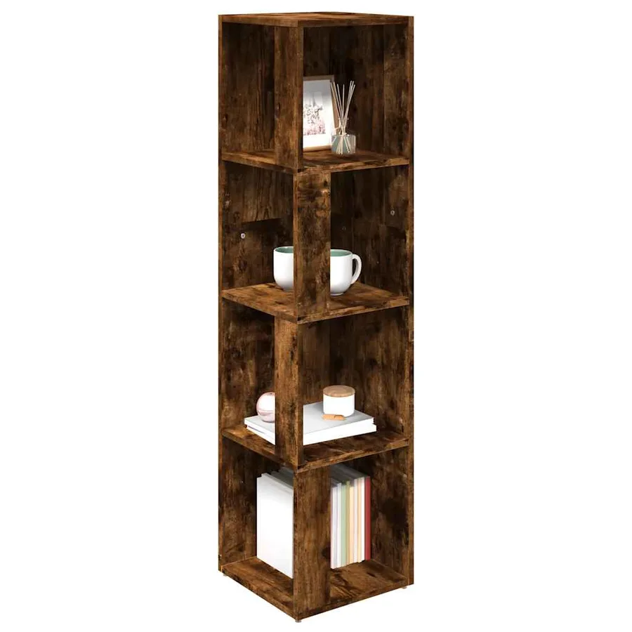 Armoire d'angle Chêne fumé 33x33x132 cm Bois d'ingénierie - 6