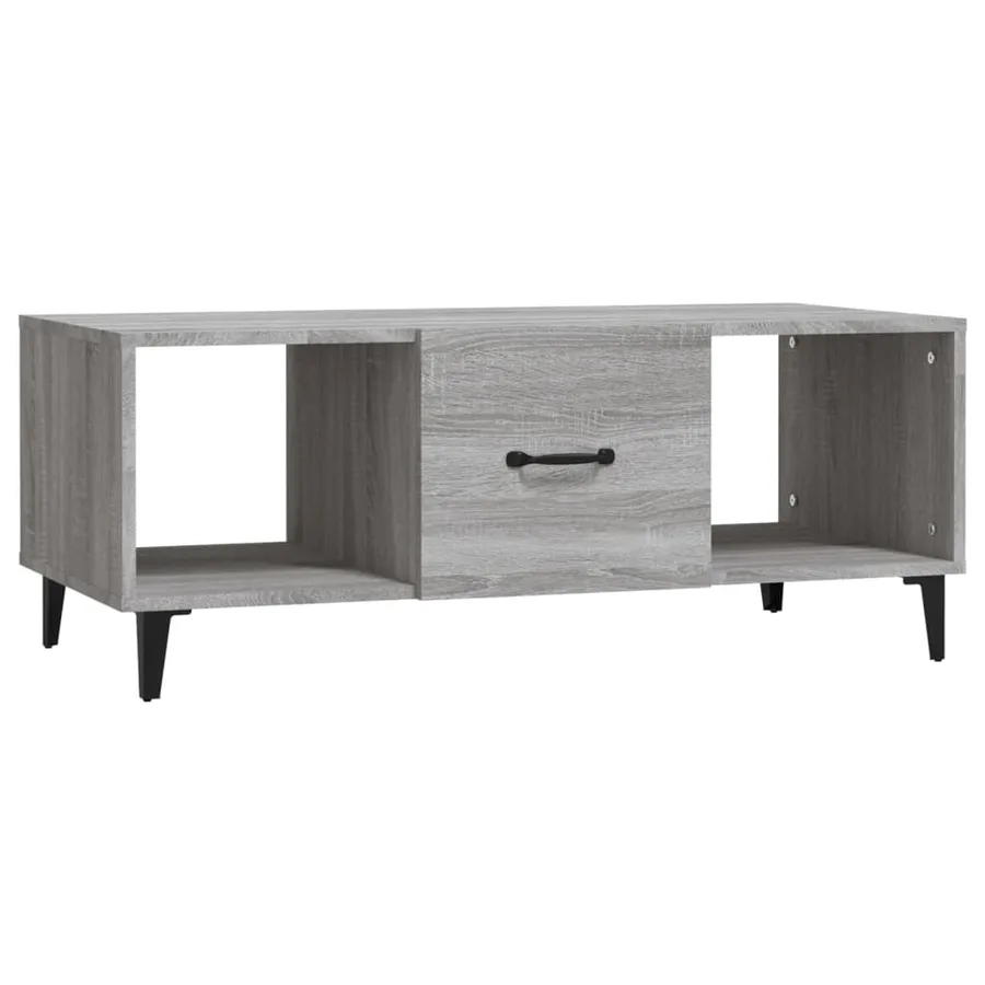 Table basse sonoma gris 102x50x40 cm bois d'ingénierie - 2
