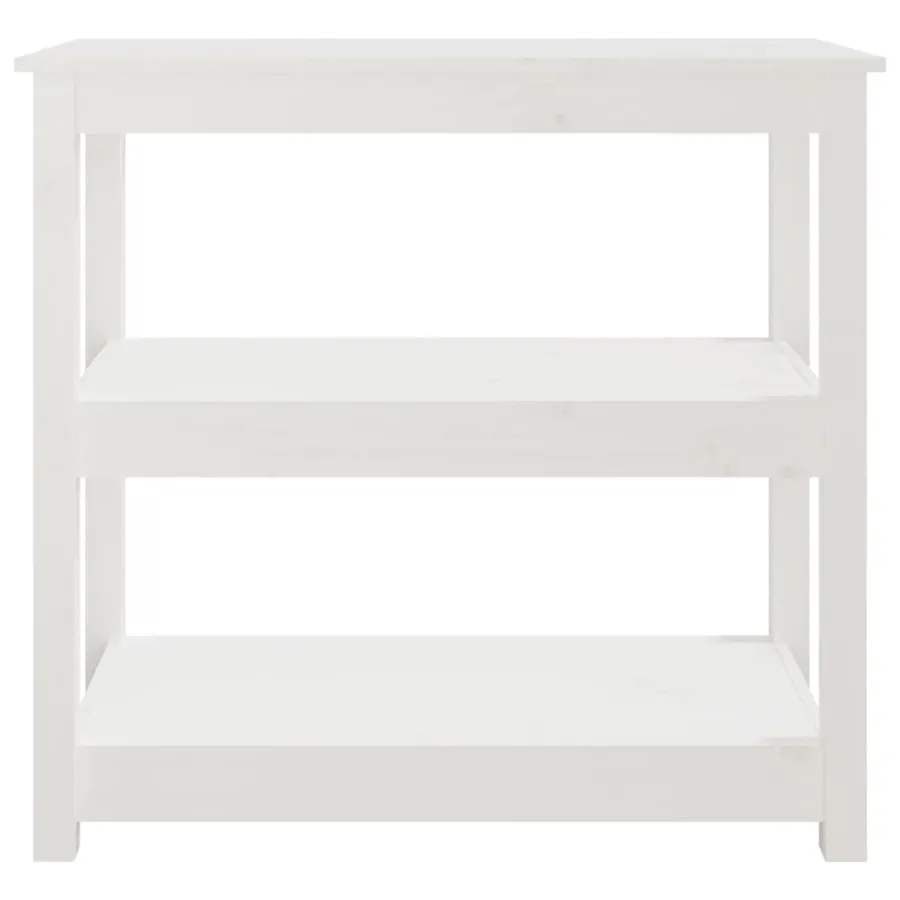 Table console Blanc 80x40x74 cm Bois massif de pin - 5