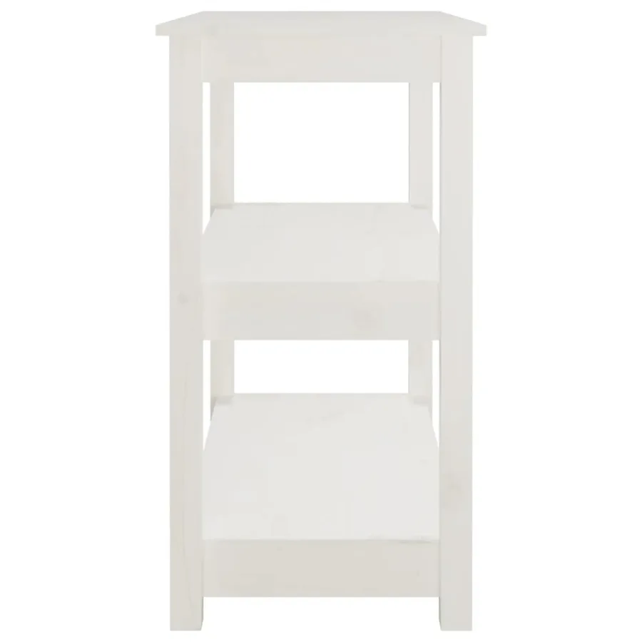 Table console Blanc 80x40x74 cm Bois massif de pin - 6