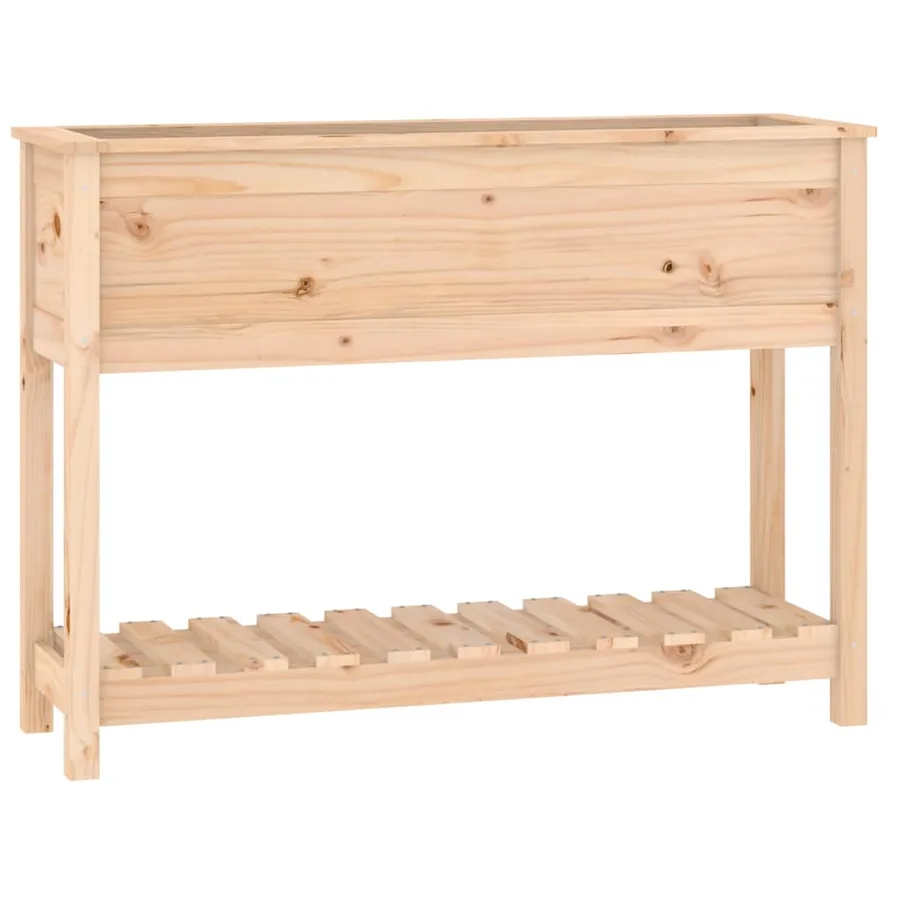 Jardinière avec étagère 111,5x34,5x81 cm Bois massif de pin - 2