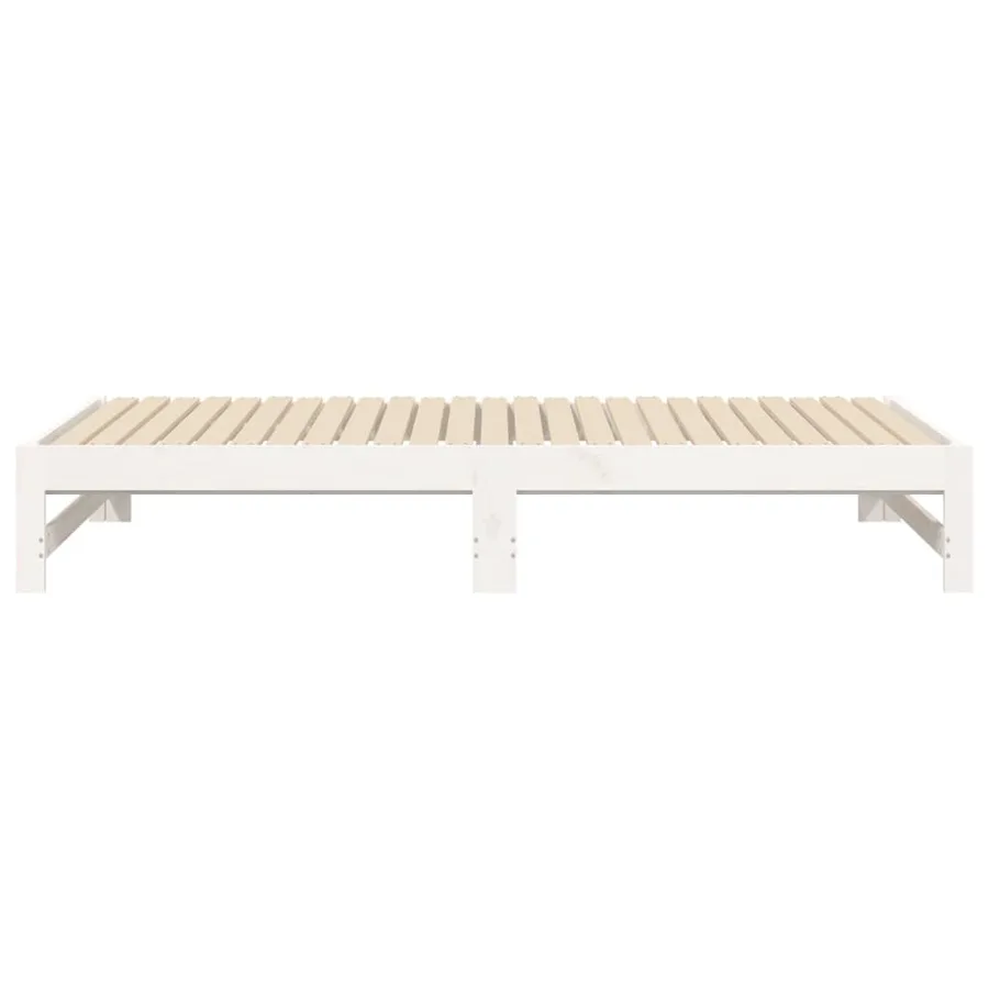 Lit coulissant sans matelas blanc 2x(90x190) cm - 10