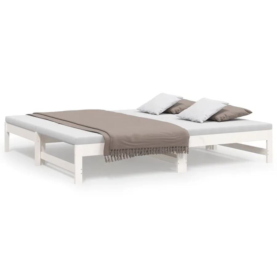 Lit coulissant sans matelas blanc 2x(90x190) cm - 2