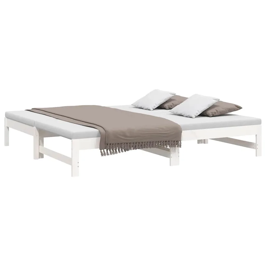 Lit coulissant sans matelas blanc 2x(90x190) cm - 3