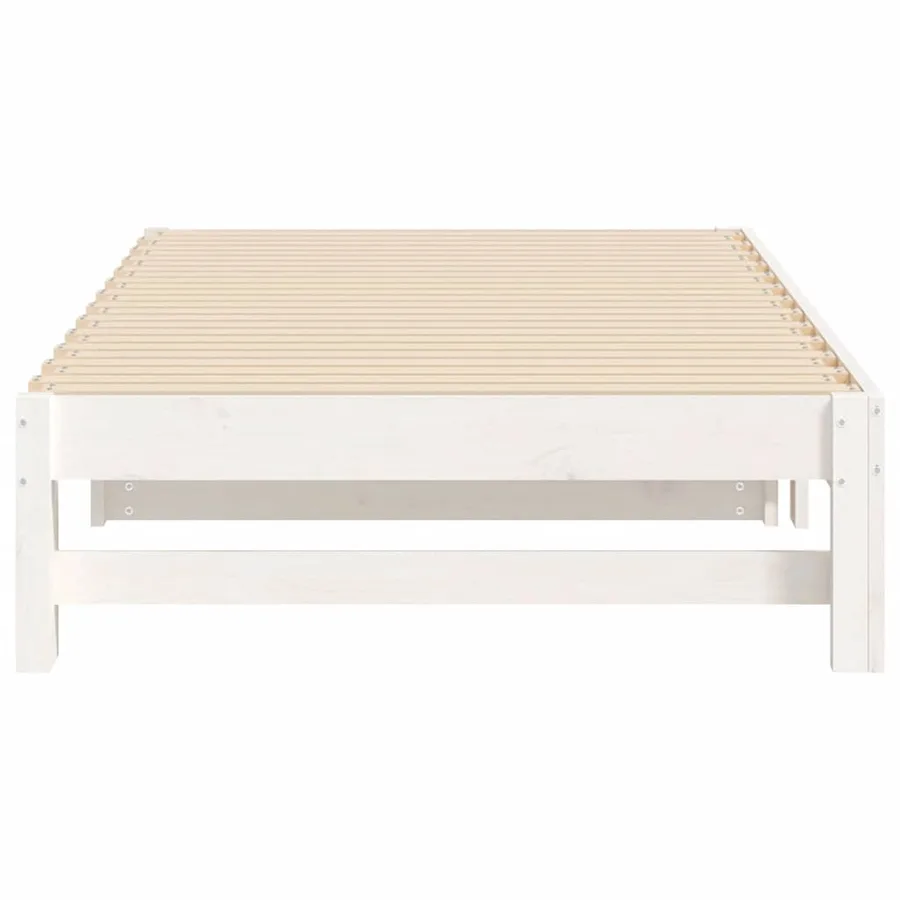 Lit coulissant sans matelas blanc 2x(90x190) cm - 9